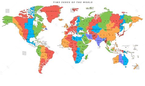 Printable World Map With Time Zones